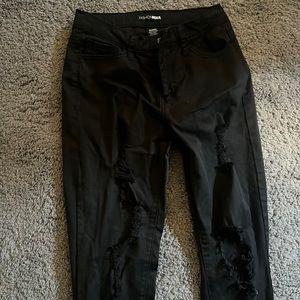 Distressed fashion nova jeans black